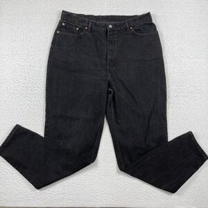 Levis Jeans‎ 550 Womens 20W Black Denim Long Relaxed Fit Tapered Leg Vintage Y2K